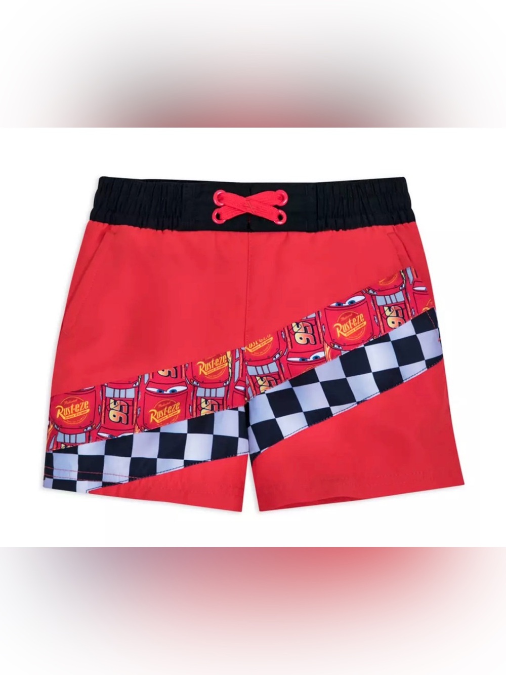 Disney Store Exclusive Lightning McQueen Swim Trunks Kids Size 7/8 Cars UPF NWT